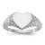 14k White Gold 8.0x9.0mm Open Back Heart Signet Ring