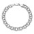 14k White Gold 8.5mm Hollow Triple Link 8.25 inch Charm Bracelet
