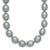 14k White Gold 8-9mm Grey Rice Freshwater Cultured Pearl 16 inch Necklace