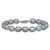 14k White Gold 8-9mm Grey Rice Freshwater Cultured Pearl 7.25 inch Bracelet