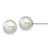 14k White Gold 8-9mm Grey Round Akoya Saltwater Cultured Pearl Post Earrings