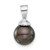 14K White Gold 8-9mm Round Black Tahitian Saltwater Cultured Pearl Pendant - XF-153D2D00-3421