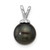 14k White Gold 8-9mm Round Black Tahitian Saltwater Cultured Pearl Pendant - XF-23AB225A-1463