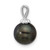 14k White Gold 8-9mm Round Black Tahitian Saltwater Cultured Pearl Pendant - XF-23AB225A-1463