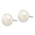 14k White Gold 8-9mm White Button Freshwater Cultured Pearl Stud Post Earrings