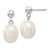 14k White Gold 8-9mm White Rice Freshwater Cultured Pearl Post Dangle Earrings