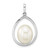 14K White Gold 8-9mm White Rice Freshwater Cultured Pearl Teardrop Pendant