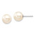 14k White Gold 8-9mm White Round Akoya Saltwater Cultured Pearl Post Earrings