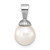 14K White Gold 8-9mm White Round Freshwater Cultured Pearl Pendant - XF-3D998FE2-1575