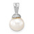 14K White Gold 8-9mm White Round Freshwater Cultured Pearl Pendant - XF-3D998FE2-1575
