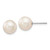 14k White Gold 8-9mm White Round Freshwater Cultured Pearl Stud Post Earrings