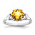 14k White Gold 8mm Citrine Checker ring