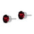 14k White Gold 8mm Garnet Earrings