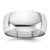 14k White Gold 8mm Lightweight Half Round Wedding Band Size 10