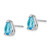 14k White Gold 8x5mm Pear Blue Topaz Earrings