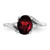 14k White Gold 8x6mm Oval Garnet AA Diamond ring