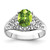 14k White Gold 8x6mm Oval Peridot Checker ring