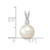 14k White Gold 9-10mm White Round South Sea Saltwater Cultured Pearl and .05 Carat Diamond Pendant