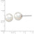 14k White Gold 9-10mm White Round South Sea Saltwater Cultured Pearl Post Earrings