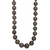 14k White Gold 9-12mm Black Semi-Round Tahitian Saltwater Cultured Pearl Graduated 19 inch Necklace