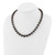 14k White Gold 9-12mm Black Semi-Round Tahitian Saltwater Cultured Pearl Graduated 19 inch Necklace
