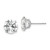 14k White Gold 9mm Round CZ Post Earrings