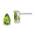 14k White Gold 9x6mm Pear Peridot Earrings