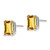 14k White Gold 9x7mm Emerald Cut Citrine Earrings