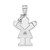 14k White Gold AA Diamond Kid Pendant - XK-73995625-8016