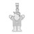 14k White Gold AA Diamond Kid Pendant - XK-B418ECAC-4883