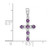 14k White Gold Amethyst and Diamond Cross Pendant