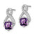 14k White Gold Amethyst and Diamond Earrings - EM-15B04996-2798