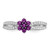 14k White Gold Amethyst and Diamond Floral Ring - RM-C4B172B4-1879