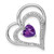 14k White Gold Amethyst and Diamond Heart Chain Slide - PM-C30A66CF-2301