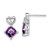 14k White Gold Amethyst and Diamond Heart Earrings - EM-82BD8F4D-5472