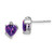 14k White Gold Amethyst and Diamond Heart Earrings - EM-E64CCDB5-7362