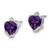 14k White Gold Amethyst and Diamond Heart Earrings - EM-E64CCDB5-7362