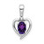 14k White Gold Amethyst and Diamond Heart Pendant - XB-F9EB684F-8831