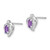 14k White Gold Amethyst and Diamond Heart Post Earrings