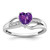 14k White Gold Amethyst and Diamond Heart Ring - RM-C0A653F5-3706