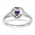14k White Gold Amethyst and Diamond Heart Ring - RM-C80D7144-5030