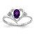 14k White Gold Amethyst and Diamond Heart Ring - XB-E9618C89-5401