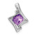 14k White Gold Amethyst and Diamond Pendant - PM-0A4838CC-6585