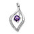14k White Gold Amethyst and Diamond Pendant - PM-4D88C439-9940