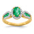 14k 1/3 carat Lab Grown Diamond VS/SI+ G+ and Oval Lab Created Emerald Ring