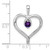 14k White Gold Amethyst Heart Pendant