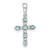 14k White Gold Aquamarine and Diamond Cross Pendant