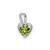 14k White Gold August Synthetic Birthstone Heart Charm