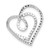 14k White Gold Black and White Diamond Entwined Heart Chain Slide