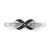 14k White Gold Black and White Diamond X-Ring